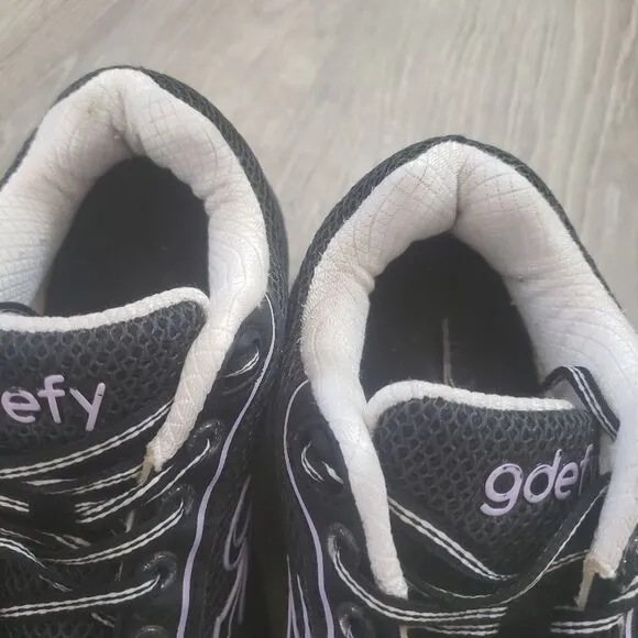 Gdefy Gravity Defyer Mighty Walk Athletic Shoes Women's Sz 6.5 Black TB9024FLP-M