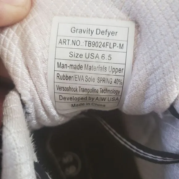 Gdefy Gravity Defyer Mighty Walk Athletic Shoes Women's Sz 6.5 Black TB9024FLP-M