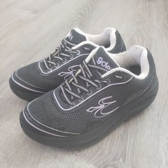 Gdefy Gravity Defyer Mighty Walk Athletic Shoes Women's Sz 6.5 Black TB9024FLP-M