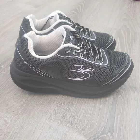 Gdefy Gravity Defyer Mighty Walk Athletic Shoes Women's Sz 6.5 Black TB9024FLP-M