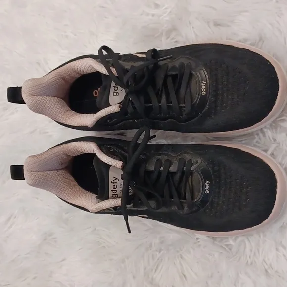 GDEFY Gravity Defyer XLR8 Comfort Black &amp; Pink Running Support Shoes Women's 8.5