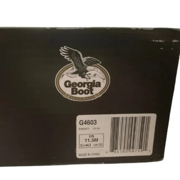 GEORGIA ATHENS STEEL TOE WATERPROOF WELLINGTON BOOTS G4603 11.5M NIB
