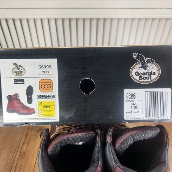 Georgia Boot G6395 Eagle Light Wide Load Mens Sz 10 W Wide Safety Toe Work Hiker