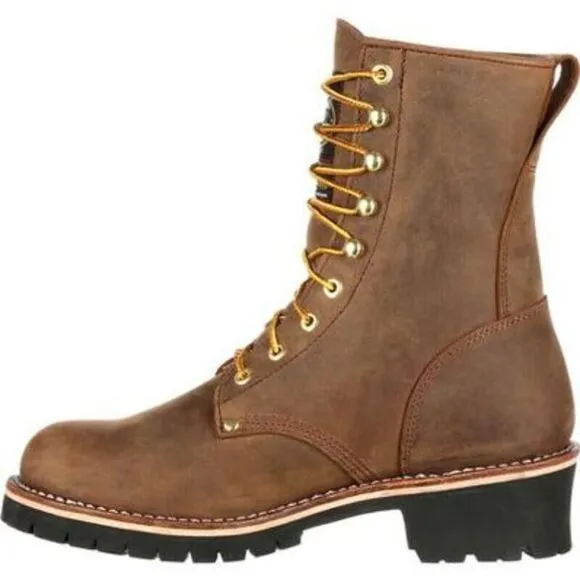 Georgia Gb00065 Work Boot Men's 8 Brown Steel Toe Insulated Logger Boots EEE3596