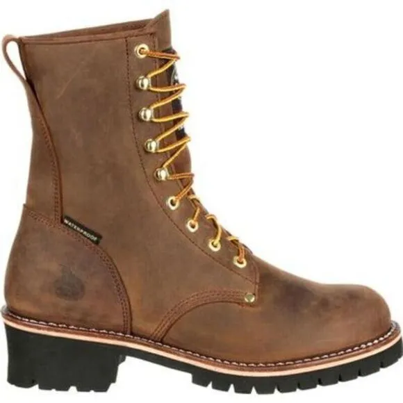 Georgia Gb00065 Work Boot Men's 8 Brown Steel Toe Insulated Logger Boots EEE3596