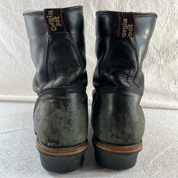 Georgia Logger Waterproof Boots Mens 11.5 W Black Leather  G9220  Sawyer Work