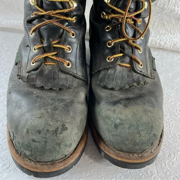 Georgia Logger Waterproof Boots Mens 11.5 W Black Leather  G9220  Sawyer Work