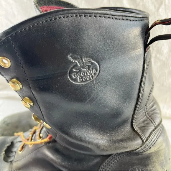 Georgia Logger Waterproof Boots Mens 11.5 W Black Leather  G9220  Sawyer Work