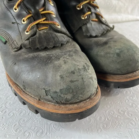 Georgia Logger Waterproof Boots Mens 11.5 W Black Leather  G9220  Sawyer Work