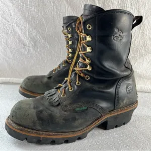 Georgia Logger Waterproof Boots Mens 11.5 W Black Leather  G9220  Sawyer Work