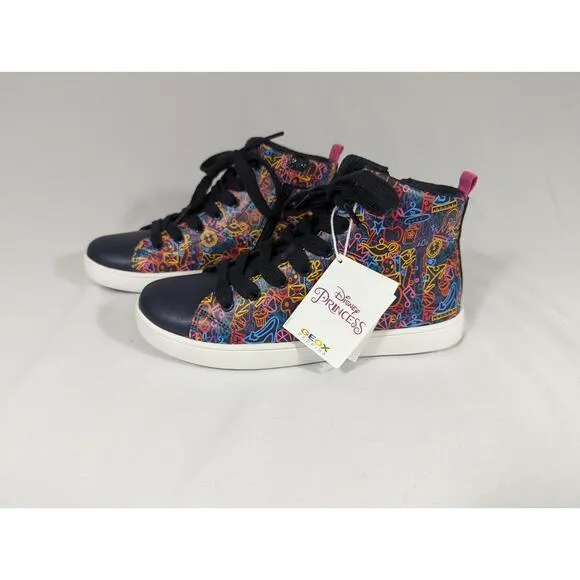 GEOX Respira Girls Size 3.5 Disney Princess High Top Sneakers