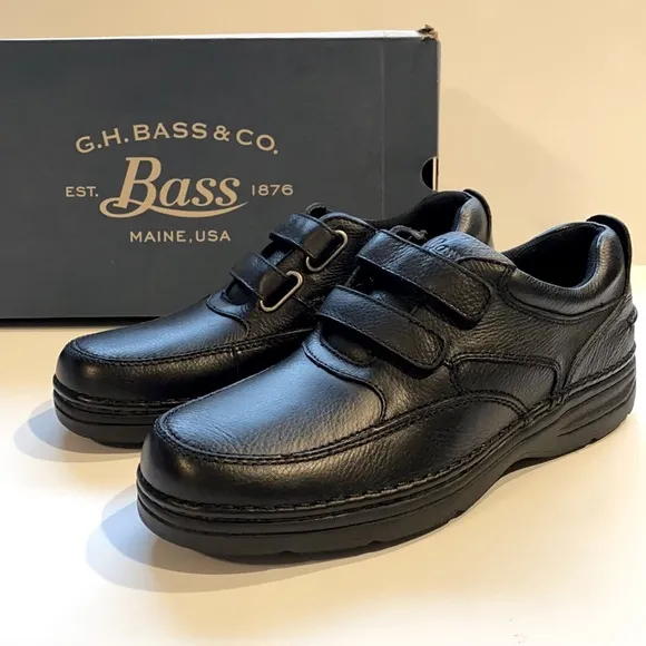 G.H. Bass &amp; Co. SZ 11.5 Wide Black Leather Seymour Men’s Comfort Shoes New