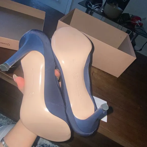 Gianvito Rossi Blue Peep Toe Boots
