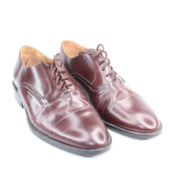 Giorgio Brutini Mens Sz 8 D Cap Toe Brown Leather Lace Up Oxford Dress Shoes