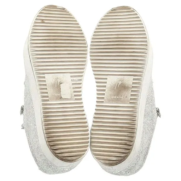 Giuseppe Zanotti May London Sneakers in White Glitter