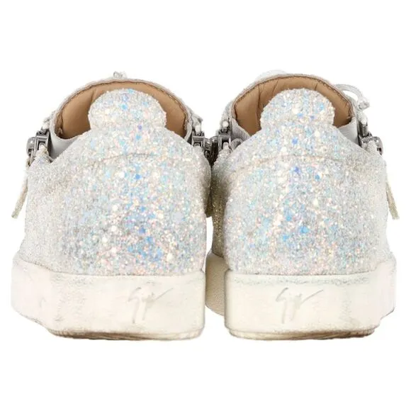 Giuseppe Zanotti May London Sneakers in White Glitter