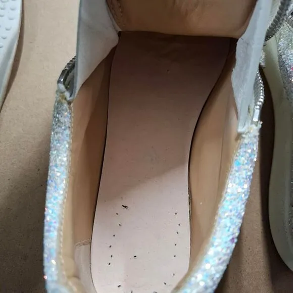 Giuseppe Zanotti May London Sneakers in White Glitter