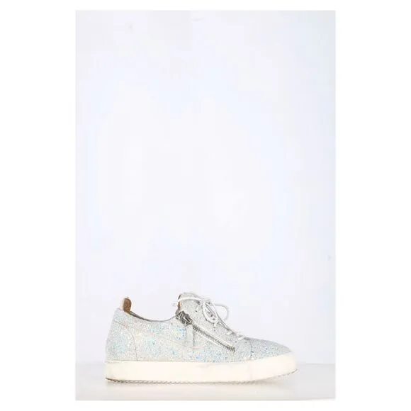 Giuseppe Zanotti May London Sneakers in White Glitter