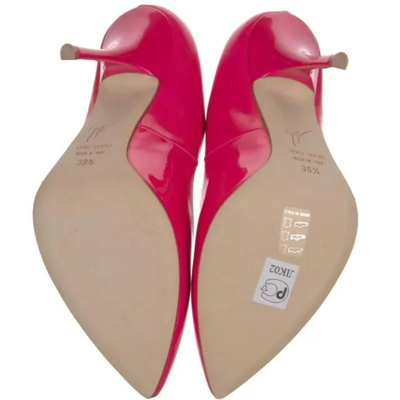 Giuseppe Zanotti Pink Patent Leather Semi-Pointed Stiletto Heel Designer Pumps
