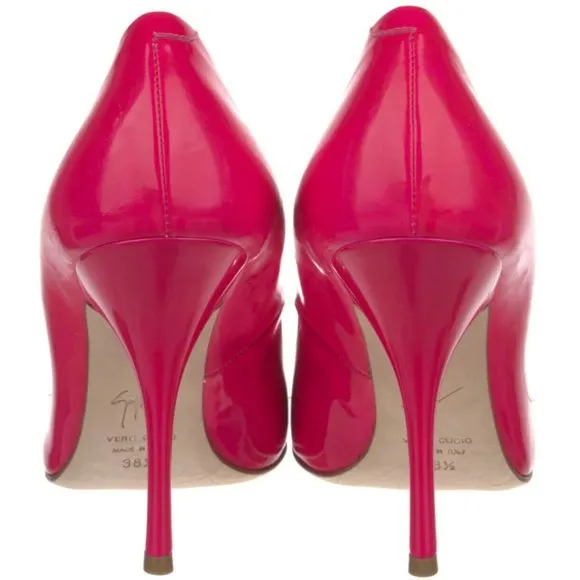 Giuseppe Zanotti Pink Patent Leather Semi-Pointed Stiletto Heel Designer Pumps