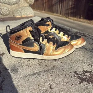 Gold and Black High-Top Sneakers