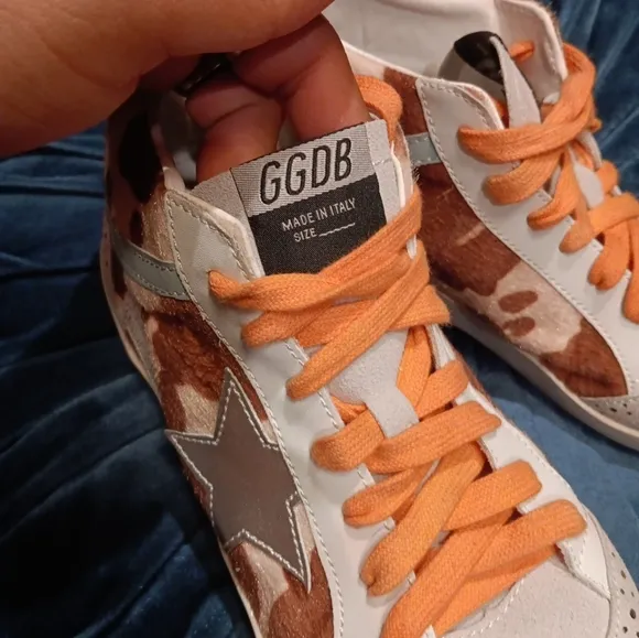 Golden Goose Women High-Top Sneakers - Brown and Orange