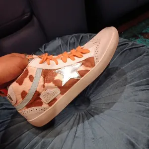 Golden Goose Women High-Top Sneakers - Brown and Orange