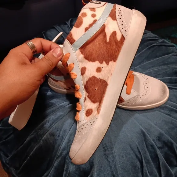 Golden Goose Women High-Top Sneakers - Brown and Orange