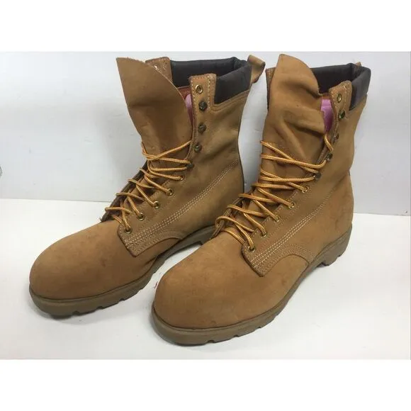 Golden Retriever Work Boots 9836 mens Sz 11D Nubuck Leather waterproof boot shoe