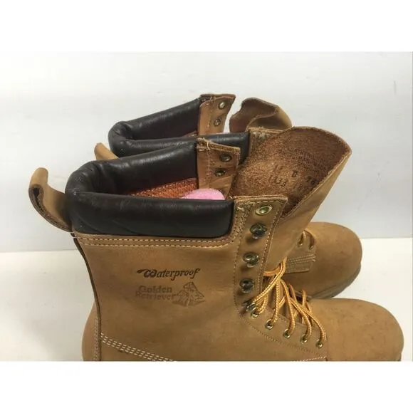 Golden Retriever Work Boots 9836 mens Sz 11D Nubuck Leather waterproof boot shoe