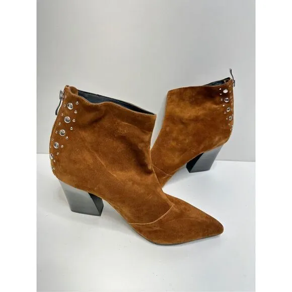 Golo Western Boots Womens Size 10 Nila Brown Pointed Toe Suede Ankle Booties