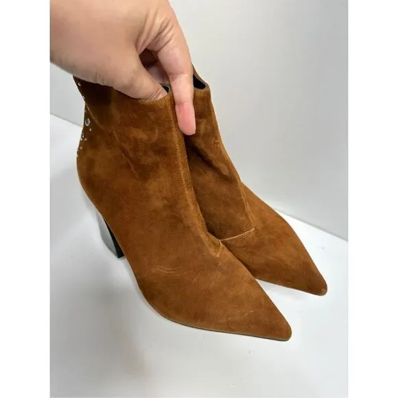 Golo Western Boots Womens Size 10 Nila Brown Pointed Toe Suede Ankle Booties