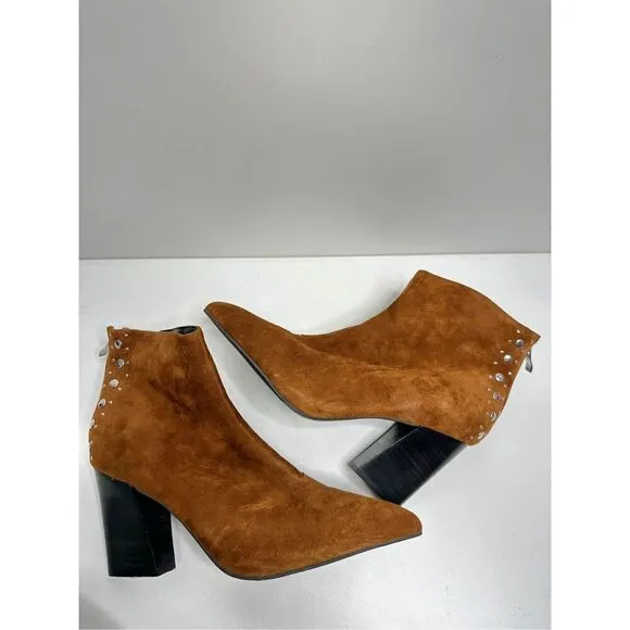 Golo Western Boots Womens Size 10 Nila Brown Pointed Toe Suede Ankle Booties