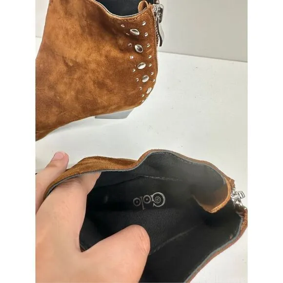 Golo Western Boots Womens Size 10 Nila Brown Pointed Toe Suede Ankle Booties