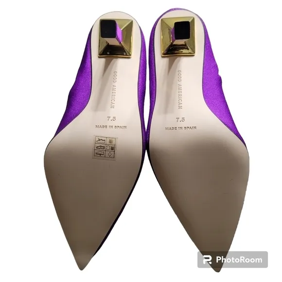 Good American Purple Neoprene Pointed Toe Boots