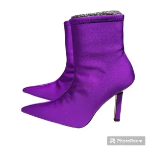 Good American Purple Neoprene Pointed Toe Boots