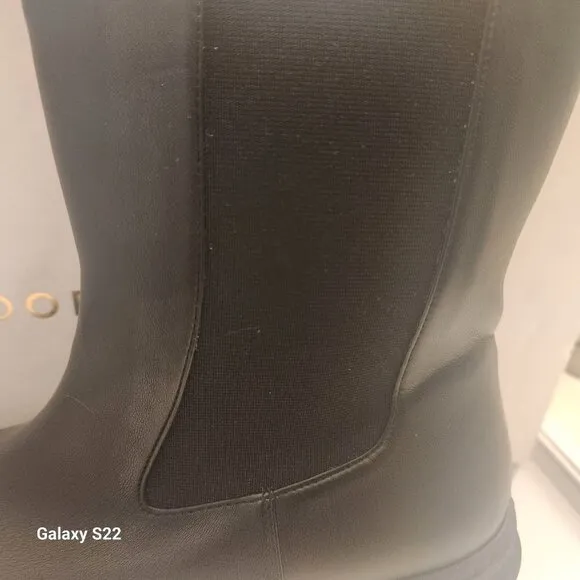 Good American Womens Booties Chunky Combat Black Leather Sz 7.5 NEW GAO36V-X