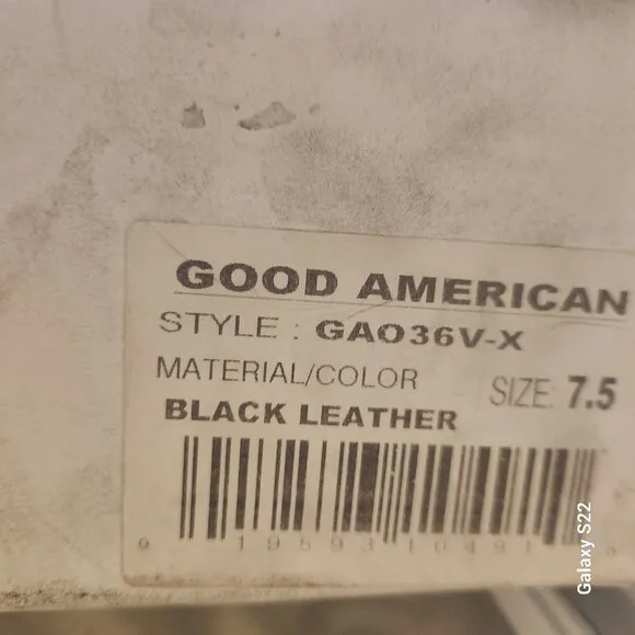 Good American Womens Booties Chunky Combat Black Leather Sz 7.5 NEW GAO36V-X