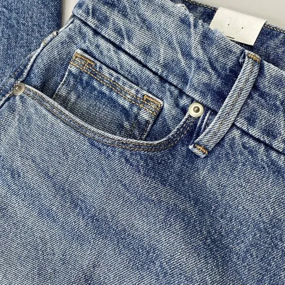 Good American Women's Jeans Blue Size 8 Good Skate High Rise Loose Leg Baggy