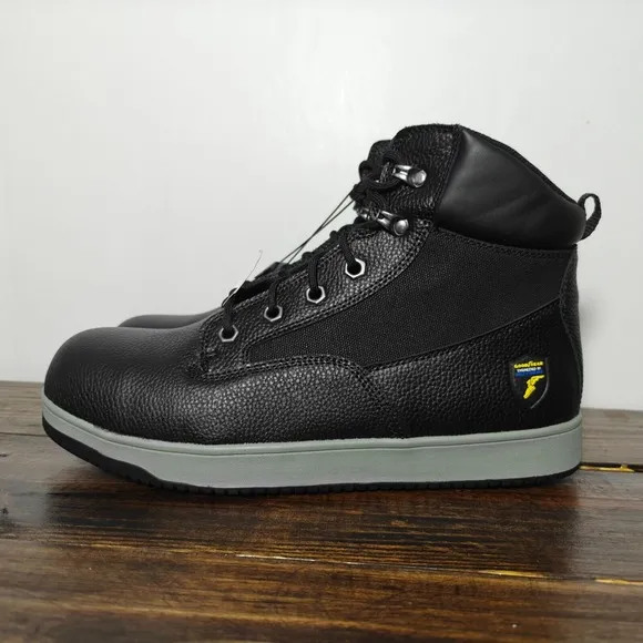 Goodyear Sketchers Men's Work Boots Black Steel Toe Size 13 NEW