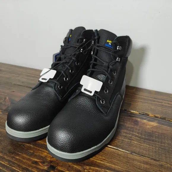 Goodyear Sketchers Men's Work Boots Black Steel Toe Size 13 NEW