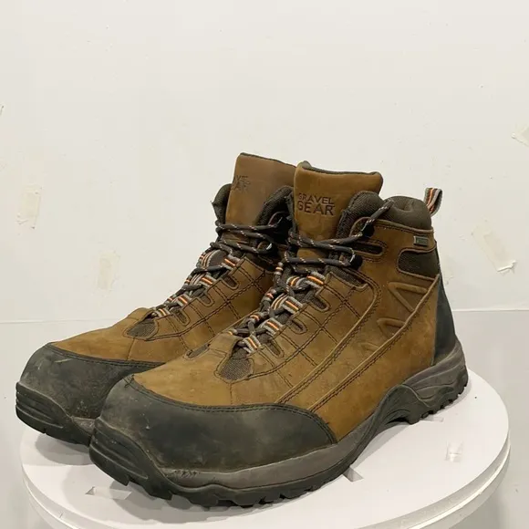 Gravel Gear Mens Work Boots Steel Toe Moc Brown Sz 14M Lace Up 875850/BS-4132