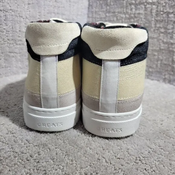 Greats Brooklyn Royale High Patchwork Men's 10.5 White Plaid High Top Sneakers