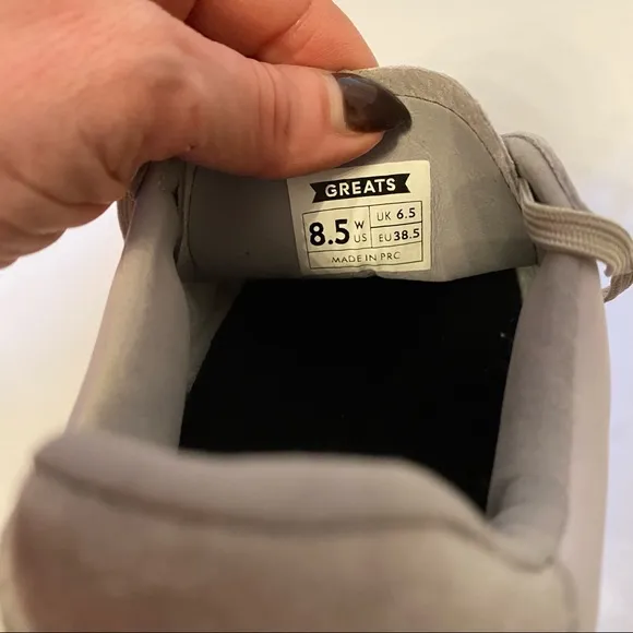 GREATS SNEAKERS NEW GRAY SUEDE LEATHER NYLON SIZE 8.5 ATHLEISURE NIB NWT SHOES