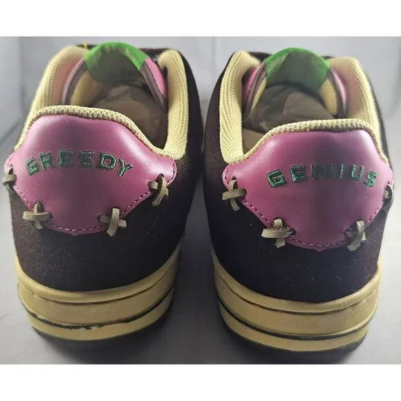 Greedy Genius Rare Phantom Men's Size 8.5 Sneakers Pink/Brown Suede/Green/Tan
