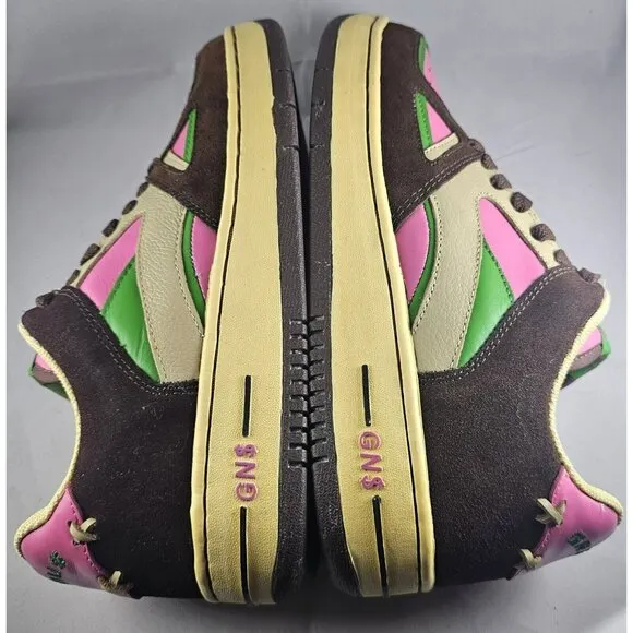 Greedy Genius Rare Phantom Men's Size 8.5 Sneakers Pink/Brown Suede/Green/Tan