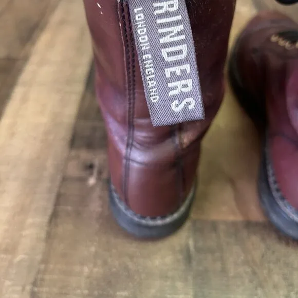 Grinders Stag Vintage 10-Eyelet Steel Toe Made England Boots Mens UK 10 US 11