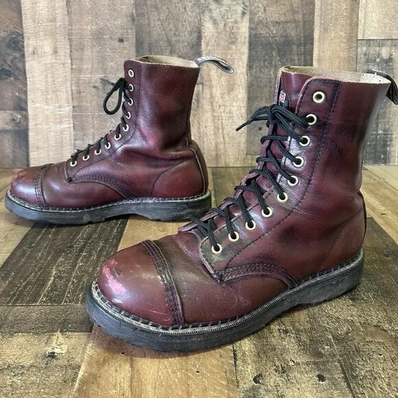 Grinders Stag Vintage 10-Eyelet Steel Toe Made England Boots Mens UK 10 US 11