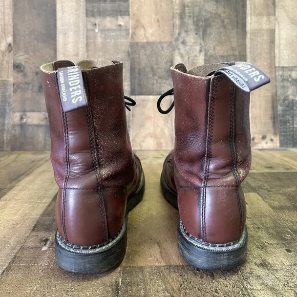 Grinders Stag Vintage 10-Eyelet Steel Toe Made England Boots Mens UK 10 US 11