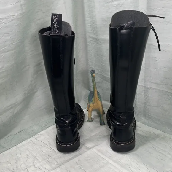 Gripfast 20 Eyelet Steel Toe Capped Black Leather 90s Boots | EU 36 | W 5.5/6